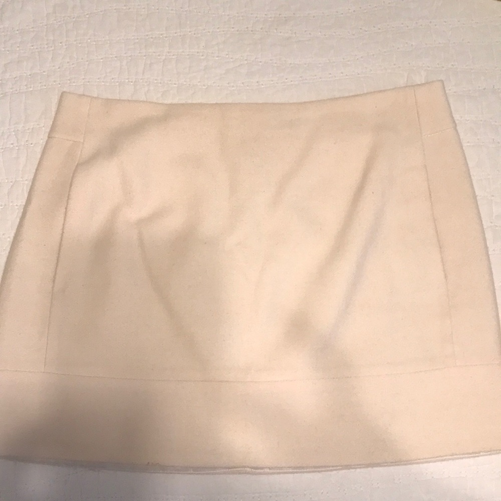 J. Crew cream wool mini skirt